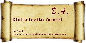 Dimitrievits Arnold névjegykártya