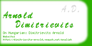 arnold dimitrievits business card